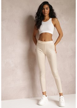 Jasnobeżowe Legginsy Dareithes ze sklepu Renee odzież w kategorii Spodnie damskie - zdjęcie 157063710