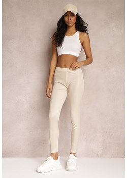 Jasnobeżowe Legginsy Dareithes ze sklepu Renee odzież w kategorii Spodnie damskie - zdjęcie 157063711