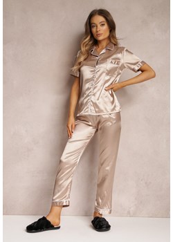 Jasnobeżowy Komplet Piżamowy Hekinca ze sklepu Renee odzież w kategorii Piżamy damskie - zdjęcie 157063980