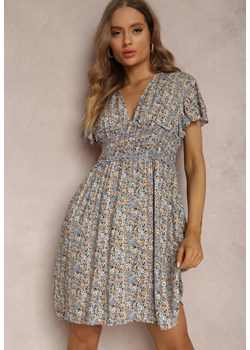 Niebieska Sukienka z Wiskozy Oreithiopis ze sklepu Renee odzież w kategorii Sukienki - zdjęcie 157064764
