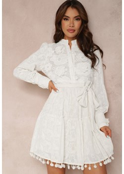 Biała Sukienka z Bawełny Chlorane ze sklepu Renee odzież w kategorii Sukienki - zdjęcie 157064821