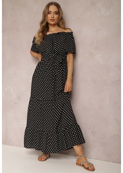 Czarna Sukienka z Wiskozy Ampolea ze sklepu Renee odzież w kategorii Sukienki - zdjęcie 157065170