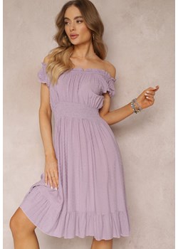 Fioletowa Sukienka Hiszpanka z Falbanką Anarine ze sklepu Renee odzież w kategorii Sukienki - zdjęcie 157065460