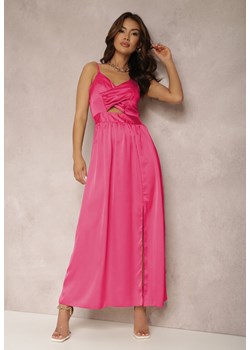 Fuksjowa Sukienka z Bawełny Thellotis ze sklepu Renee odzież w kategorii Sukienki - zdjęcie 157065920