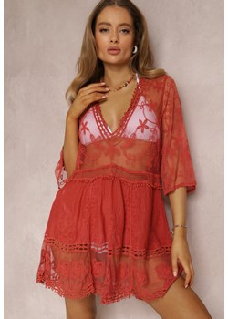 Czerwona Sukienka Leuseis ze sklepu Renee odzież w kategorii Odzież plażowa - zdjęcie 157066301
