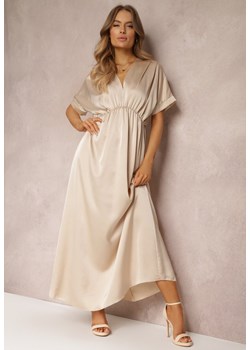 Jasnobeżowa Sukienka Satynowa Cythora ze sklepu Renee odzież w kategorii Sukienki - zdjęcie 157066621