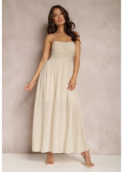 Beżowa Sukienka Amarhedeia ze sklepu Renee odzież w kategorii Sukienki - zdjęcie 157066721