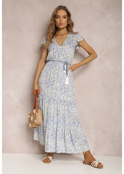 Biało-Niebieska Sukienka ze Sznurkiem Olathe ze sklepu Renee odzież w kategorii Sukienki - zdjęcie 157066782
