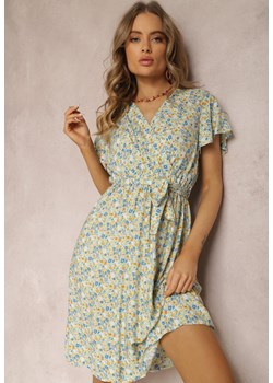 Zielono-Niebieska Sukienka z Wiskozy Iomeda ze sklepu Renee odzież w kategorii Sukienki - zdjęcie 157066851