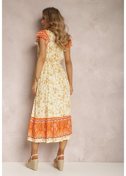 Żółta Sukienka z Wiskozy Dyniche ze sklepu Renee odzież w kategorii Sukienki - zdjęcie 157066903