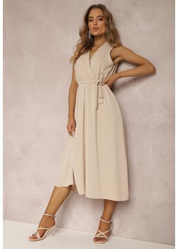 Beżowa Sukienka Nikora ze sklepu Renee odzież w kategorii Sukienki - zdjęcie 157067262