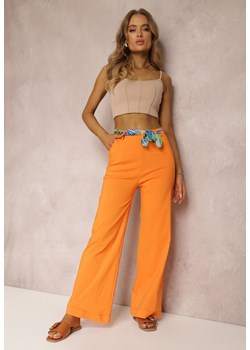 Pomarańczowe Spodnie Pyrhine ze sklepu Renee odzież w kategorii Spodnie damskie - zdjęcie 157067372
