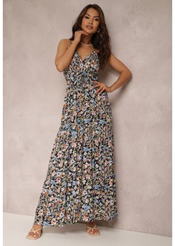 Granatowo-Niebieska Sukienka z Wiskozy Rhodadina ze sklepu Renee odzież w kategorii Sukienki - zdjęcie 157067512
