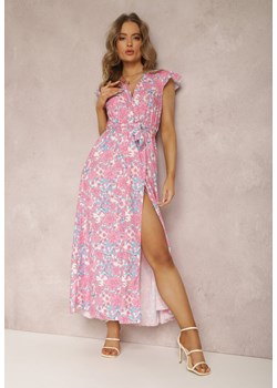 Różowa Sukienka z Paskiem Helomeda ze sklepu Renee odzież w kategorii Sukienki - zdjęcie 157067672