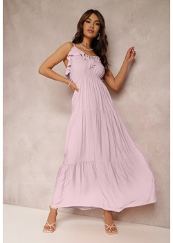 Różowa Sukienka z Wiskozy Spinon ze sklepu Renee odzież w kategorii Sukienki - zdjęcie 157068452