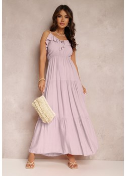 Różowa Sukienka z Wiskozy Spinon ze sklepu Renee odzież w kategorii Sukienki - zdjęcie 157068453