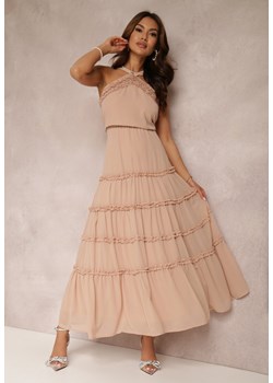 Beżowa Sukienka Dorope ze sklepu Renee odzież w kategorii Sukienki - zdjęcie 157068662