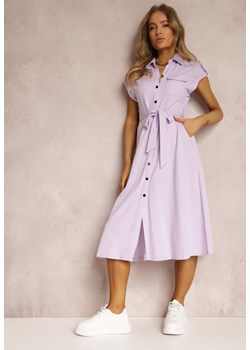 Fioletowa Sukienka Koszulowa Eiditrite ze sklepu Renee odzież w kategorii Sukienki - zdjęcie 157068842
