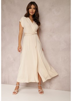 Jasnobeżowa Sukienka Kopertowa Appephone ze sklepu Renee odzież w kategorii Sukienki - zdjęcie 157068882