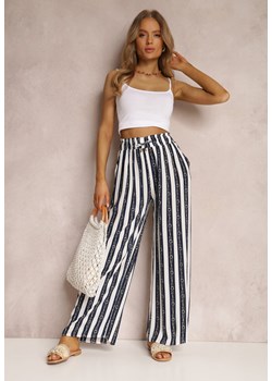 Granatowe Spodnie Kassene ze sklepu Renee odzież w kategorii Spodnie damskie - zdjęcie 157069451