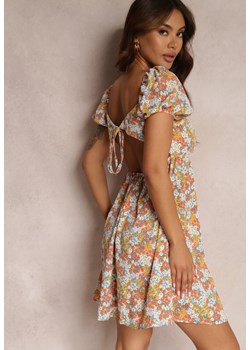 Beżowo-Pomarańczowa Sukienka Josmy ze sklepu Renee odzież w kategorii Sukienki - zdjęcie 157070833