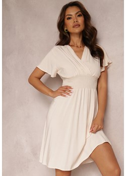 Beżowa Sukienka z Wiskozy Jadith ze sklepu Renee odzież w kategorii Sukienki - zdjęcie 157071233