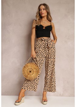 Ciemnobeżowe Spodnie Ianthestra ze sklepu Renee odzież w kategorii Spodnie damskie - zdjęcie 157071581