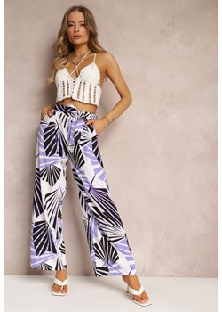 Fioletowe Spodnie Harmyse ze sklepu Renee odzież w kategorii Spodnie damskie - zdjęcie 157071641