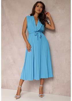 Jasnoniebieska Sukienka Volantis ze sklepu Renee odzież w kategorii Sukienki - zdjęcie 157071823