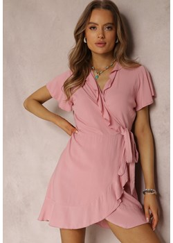 Różowa Sukienka z Wiskozy Amathomela ze sklepu Renee odzież w kategorii Sukienki - zdjęcie 157072193