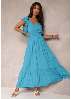 Niebieska Sukienka z Wiskozy Ganogeus ze sklepu Renee odzież w kategorii Sukienki - zdjęcie 157072233