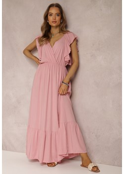Różowa Sukienka z Wiskozy Ganogeus ze sklepu Renee odzież w kategorii Sukienki - zdjęcie 157072253