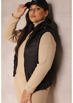 Czarna Kamizelka Pikowana z Kapturem Rithe ze sklepu Renee odzież w kategorii Kamizelki damskie - zdjęcie 157072533