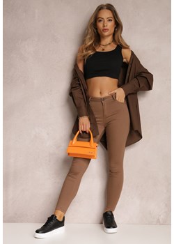 Ciemnobrązowe Spodnie Skinny Eulalia ze sklepu Renee odzież w kategorii Spodnie damskie - zdjęcie 157073022