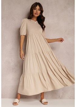 Jasnobeżowa Sukienka Bawełniana Hagelin ze sklepu Renee odzież w kategorii Sukienki - zdjęcie 157073102