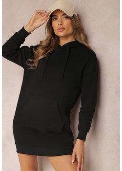 Czarna Bluza Długa z Kapturem Firro ze sklepu Renee odzież w kategorii Bluzy damskie - zdjęcie 157074240