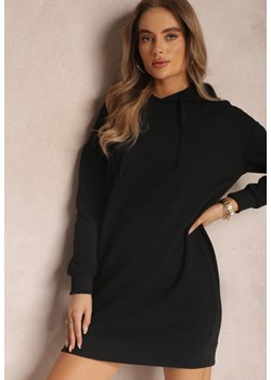 Czarna Bluza Długa z Kapturem Posetrius ze sklepu Renee odzież w kategorii Bluzy damskie - zdjęcie 157074273
