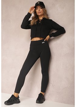 Czarne Legginsy z Gumką w Pasie Ismiphae ze sklepu Renee odzież w kategorii Spodnie damskie - zdjęcie 157074293