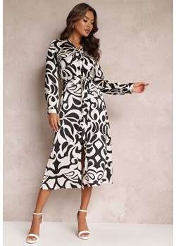 Czarno-Biała Sukienka Koszulowa Tranol ze sklepu Renee odzież w kategorii Sukienki - zdjęcie 157074391