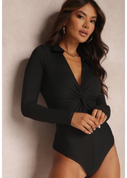 Czarne Body z Długim Rękawem Pilro ze sklepu Renee odzież w kategorii Bluzki damskie - zdjęcie 157074552