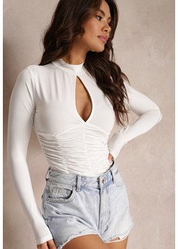 Biała Bluzka z Wycięciem Eina ze sklepu Renee odzież w kategorii Bluzki damskie - zdjęcie 157074570