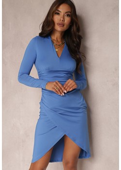 Niebieska Sukienka Dopasowana z Rozcięciem Gunesh ze sklepu Renee odzież w kategorii Sukienki - zdjęcie 157074851