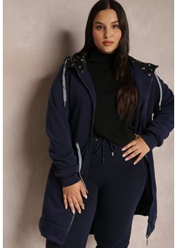 Granatowa Bluza Długa z Kapturem Egia ze sklepu Renee odzież w kategorii Kurtki damskie - zdjęcie 157074943