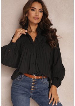 Czarna Koszula Oversize z Bawełny Endona ze sklepu Renee odzież w kategorii Koszule damskie - zdjęcie 157075183