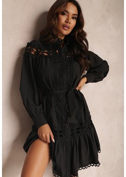 Czarna Sukienka Koszulowa Achusa ze sklepu Renee odzież w kategorii Sukienki - zdjęcie 157075284