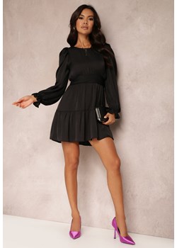 Czarna Sukienka Taliowana z Falbanami Casserona ze sklepu Renee odzież w kategorii Sukienki - zdjęcie 157075381