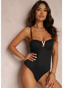 Czarne Body z Metalową Ozdobą Areos ze sklepu Renee odzież w kategorii Bluzki damskie - zdjęcie 157075861