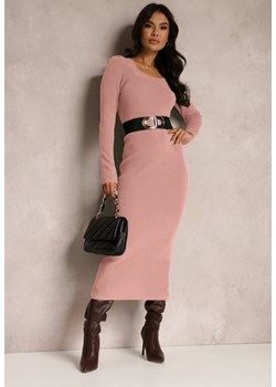 Różowa Sukienka Dopasowana Dzianinowa Charmi ze sklepu Renee odzież w kategorii Sukienki - zdjęcie 157077582