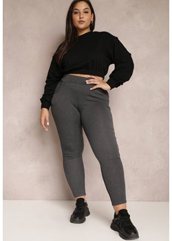 Ciemnoszare Spodnie Bawełniane z Gumką w Pasie Cini ze sklepu Renee odzież w kategorii Spodnie damskie - zdjęcie 157079041