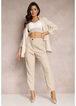 Beżowe Spodnie Cygaretki Zalko ze sklepu Renee odzież w kategorii Spodnie damskie - zdjęcie 157079554